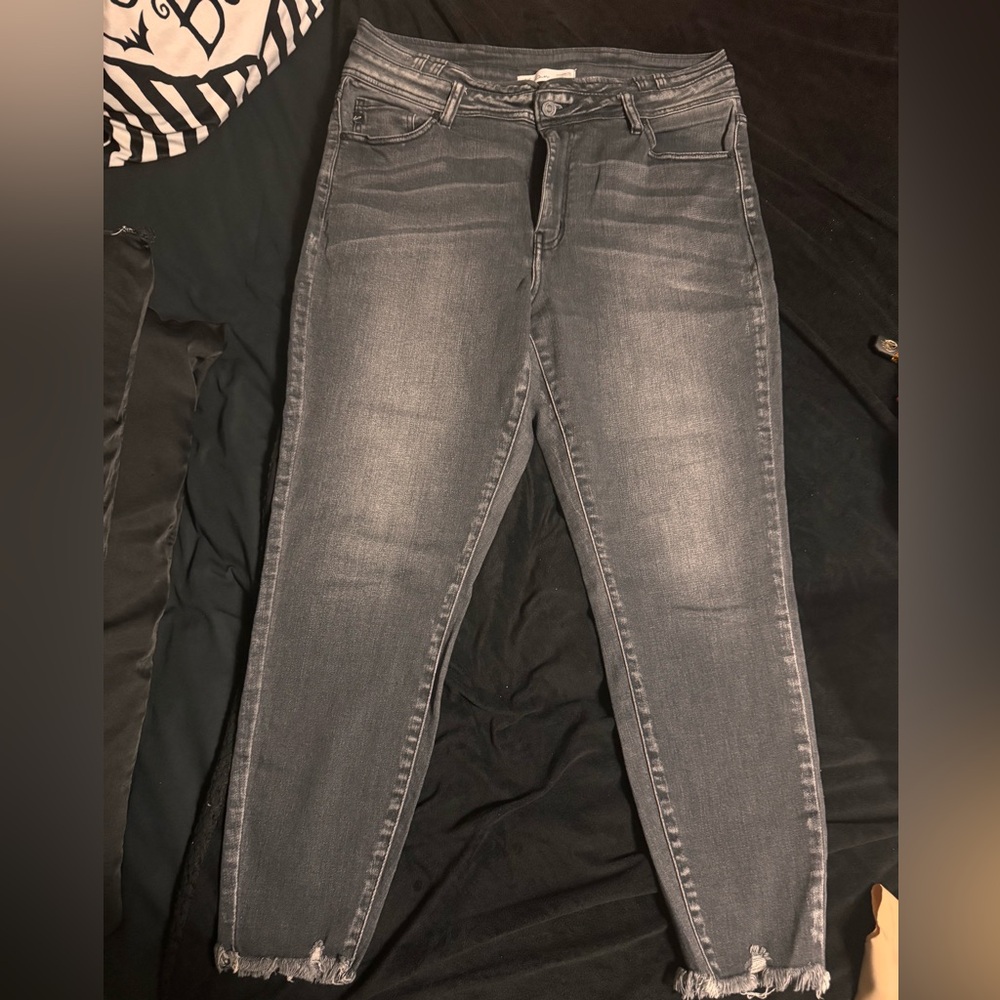 KanCan Women's High Rise Gray Jeans
